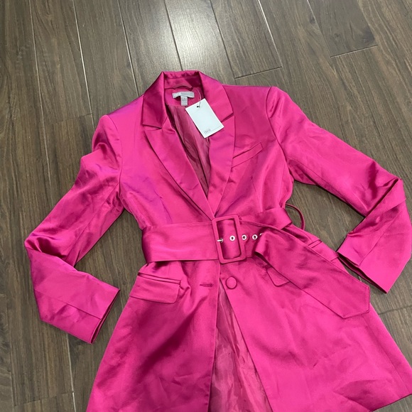 ASOS pink belted long blazer - Picture 7 of 8